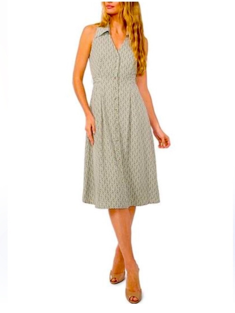 NWT CeCe Sleeveless Collared Midi Dress